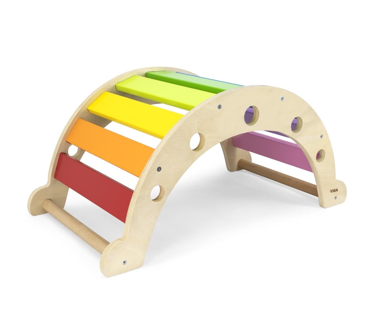 Дървена люлка Rocker Bridge 2 в 1, Montessori Rainbow Swing