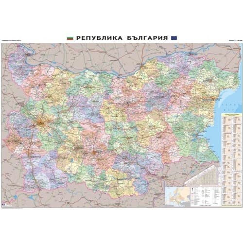 България - административна карта - L 1:300 000
