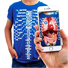 Тениска с добавена реалност VIRTUAL TEE CURISCOPE, Размер M за деца