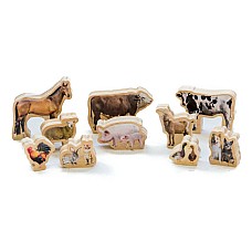 Животните от моята ферма - комплект дървени фигурки, Образователни игри