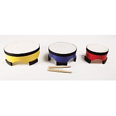 Приземен барабан с палки - голям 25 см., Детски музикални инструменти